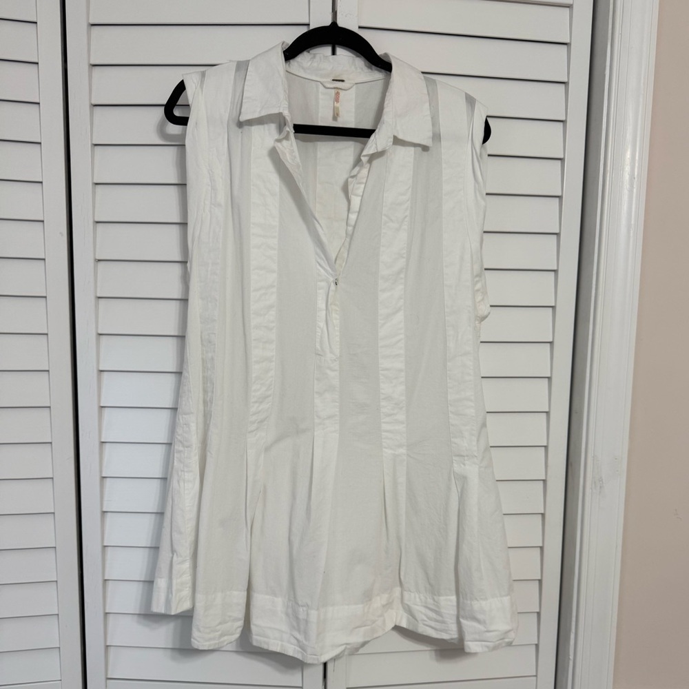 Free People White Sleeveless Blouse
